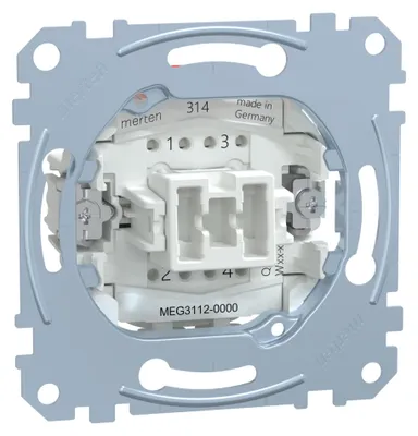Produktbild von Merten MEG3112-0000, Wippschalter, 2P, Metallisch, IP20, 250 V, 10 A