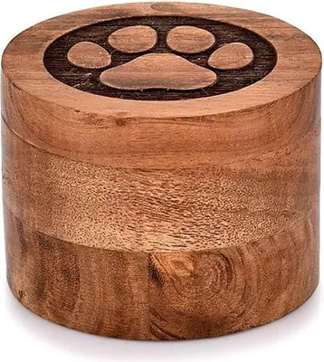 Immagine prodotto di Urna decorativa in legno di acacia per la cremazione - Urna per cani e gatti (889 cm x 889 cm x 635 cm)