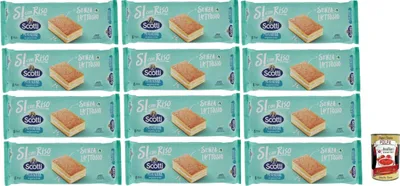 Produktbild von Si con Riso - Merendine con Farina di Riso - kuchen Snacks mit Reismehl, Laktose -freie Süße Snacks, Palmöl ohne, 12x 200g + Italian Gourmet polpa 400g