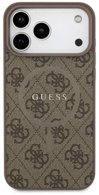 Produktbild von GUESS case passend für IPHONE 17 Pro Max kompatibel mit MagSafe GUHMP17XG4GFRW (PU 4G Ring Classic Logo) brown
