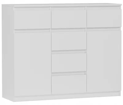 Obrázek produktu pro Komoda 120 cm 6 zásuvky 2 dveře skříňka FRAMIRE S-62D bílá
