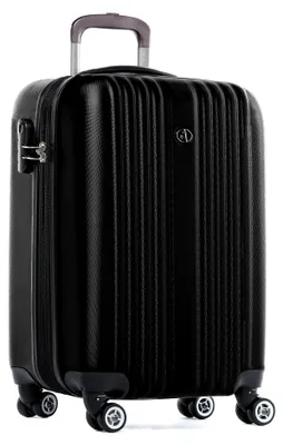 Produktbild von Handgepäck-Koffer Hartschale erweiterbar Toulouse Bordgepäck Rollkoffer 55 cm Reisekoffer Kabinen-Trolley 4 Rollen 100% ABS schwarz