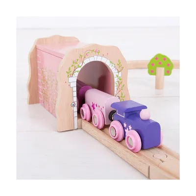 Produktbild von BigJigs Holztunnel rosa - Eisenbahn Zubehör für Kinder