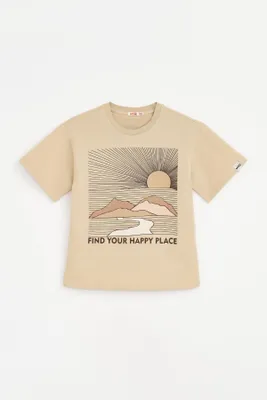Produktbild von Mädchen T-shirt - Beige - Größe 140 - 100% Baumwolle - Motivdruck