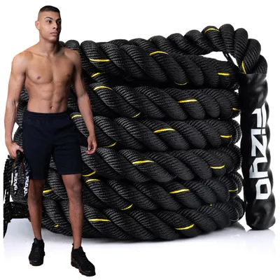 Produktbild von FIZYO Battle Rope 9m – Fitness Seil für Training, Kraft, Ausdauer & Muskelaufbau. Robustes ummanteltes Seil für Crossfit, Home Gym & Outdoor Workout