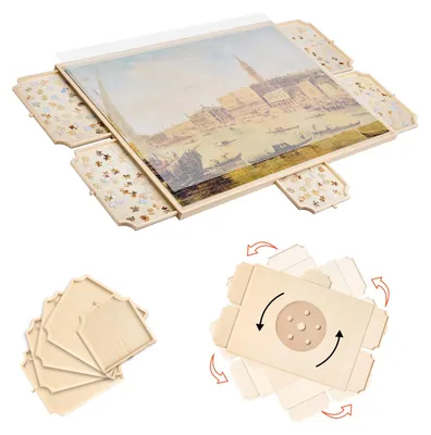 Image de VEVOR Planche de puzzle pivotante de 2000 pièces avec 5 tiroirs & couvercle, table de puzzle portable (1045 x 763 x 36 mm), accessoires de puzzle pour adultes, système de rangement d'organisateur de puzzle Puzzle Boards