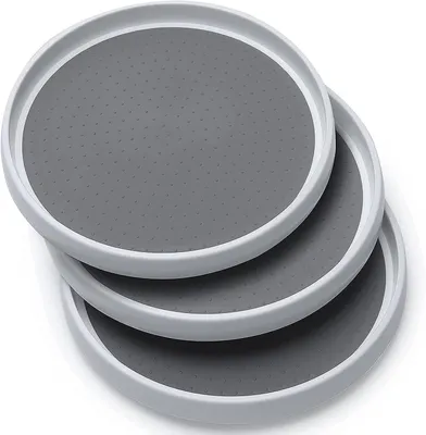 Image de Plateau tournant rotatif, lot de 3, pour cuisine et rangement
