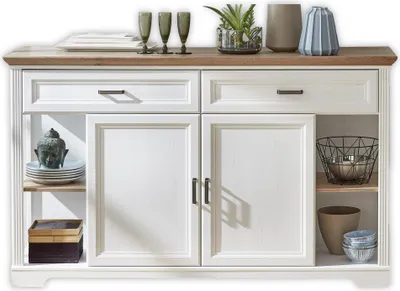 Produktbild von Sideboard JASMIN Pinie weiß Nachbildung mit offenen Fächern