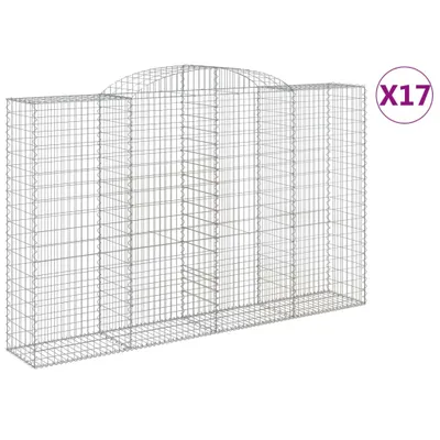 Produktbild von Gabionen mit Hochbogen 17 Stk 300x50x180/200cm Verzinktes Eisen
