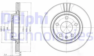 Produktbild von 2x DELPHI Bremsscheibe BG3198 für VW PASSAT Variant (3B5) PASSAT (3B2) 46 3mm