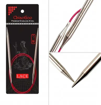 Zdjęcie produktu dla Igła okrągła stała ChiaoGoo RED Lace, 40 cm (16 cali) – stal nierdzewna wysokiej jakości, średnica 3 mm