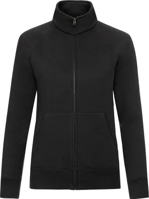Produktbild von Fruit of the Loom Premium Damen Sweat Jacke Kapuzenpullover Hoodie, Größe:M (12), Farbe:Schwarz
