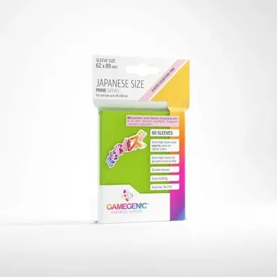 Obrázok produktu pre Gamegenic - japonská veľkosť - Prime Sleeves - limetka (60 sleeves)