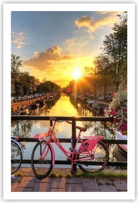 Produktbild von Poster - Poster ohne Rahmen - Bikes Kanal Amsterdam Architektur - 61x91,5 cm - Wand Bild - Wanddeko - Wandbilder - Kunstposter - Wandposter - Bilder - Kunstdruck - Wandbild - P2XPA61x91-3081