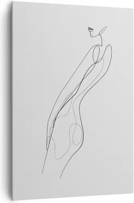 Produktbild von Bild auf Leinwand - Leinwandbild - Einteilig - Kontur Frau Minimalismus - 70x100cm - Wand Bild - Wanddeko - Wandbilder - Leinwanddruck - Wanddekoration - Leinwand bilder - Wandbild - PA70x100-4242