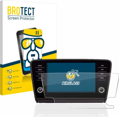 Produktbild von BROTECT Schutzglas für Skoda Octavia 2017 Infotainment System Schutzfolie Panzer Folie Glas Display Schutz klar
