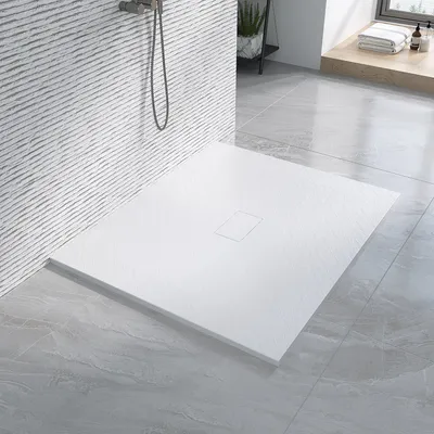 Produktbild von AQUABATOS SMC Duschwannen für badezimmer antirutsch, schieferoptik duschtasse rechteckig, modern-design brausewanne weiße extra-flach 120x100cm