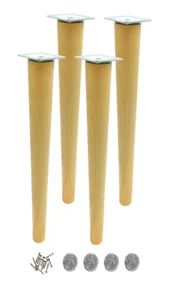 Produktbild von 4x Holzbeine Möbelbeine – Gerade 40 cm – Montageset – Buche Natur lackiert