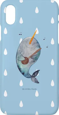 Produktbild von Mr. & Mrs. Panda Iphone 10 Handyhülle Narwal Gitarre - Blau Pastell - Geschenk, Handy, Tanzen, Probleme, X, Cover, Gespräche, Wal, Meer, Hülle