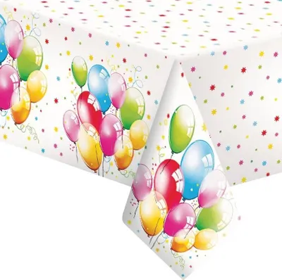 Obrázek produktu pro Papírový ubrus BALLONS Narozeninové balónky 120x180cm