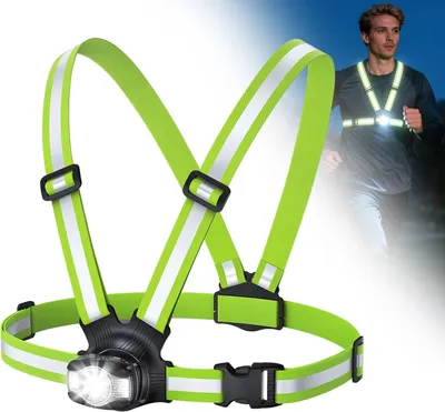 Productafbeelding van Hardlooplamp 500 lumen - 45 graden verstelbaar - 6 standen - Waterdicht IPX4 - 1800 mAh - Reflecterend vest