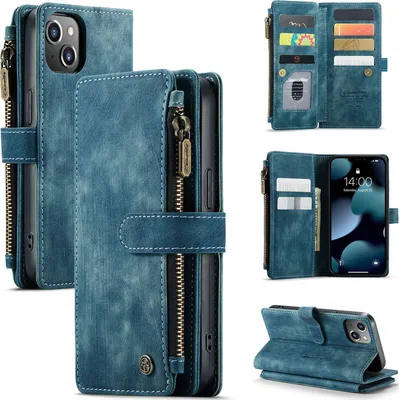 Produktbild von Caseme C30 iPhone 13 Hülle Klapphülle Geldbörse - Blau