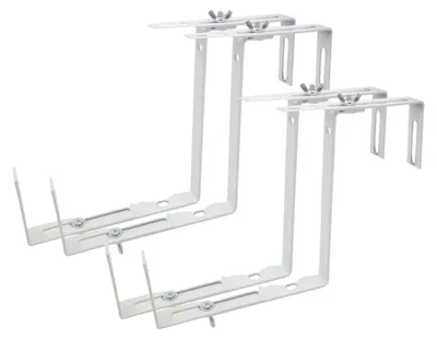 Image de BURI 2x set de 2 supports pour caissettes à balcon blanc Support pour caissettes à fleurs Balcon