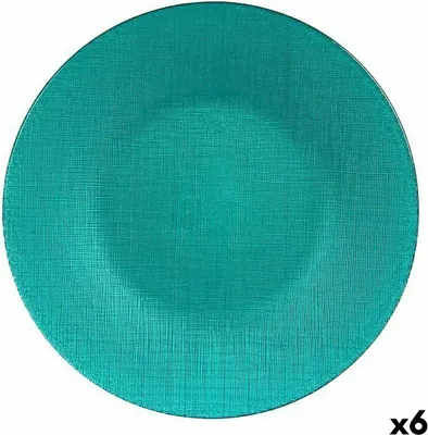 Produktbild von Flacher Teller Vivalto 323928P türkis Glas 27,5 x 2 x 27,5 cm (6 Stück)