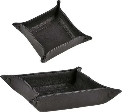 Produktbild von Sonnenleder Ablageschale Leder 20x20cm Taschenleerer Schale Lederschale Stiftschale schwarz Vide Poche Größe S