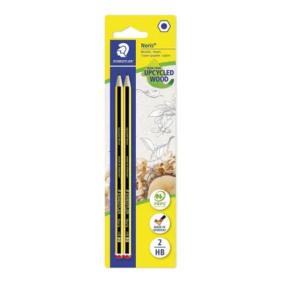 Produktbild von Staedtler Noris 120, HB, Schwarz, Gelb, Hexagonal, PEFC, Sichtverpackung, 2 Stück(e)