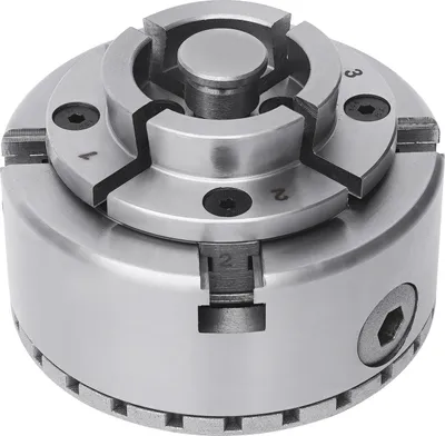 Obrázok produktu pre 4-čelusťové samocentrovacie skľučovadlo pre drevársky sústruh – závit M33 – 3000 ot./min – s 2 kľúčmi a skrutkou – na sústruženie a rezbárstvo – strieborné