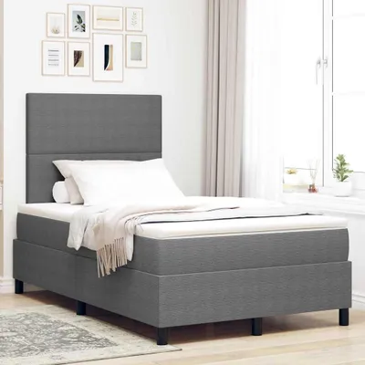 Produktbild von Maison Exclusive - Boxspringbett Hellgrau und Weiß 120 x 190 cm Cordstoff