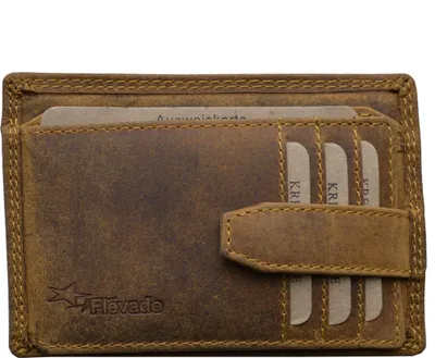 Produktbild von Echt Leder Geldbörse Kartenetui 11 Kartenfächer Hochwertiges Design (braun)