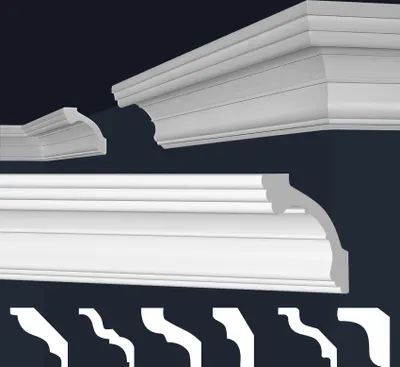 Produktbild von MARBET DESIGN Stuckleisten XPS Styropor weiß - Deckenleisten Deckenstuck Leisten E-Leisten - (2 Meter / 1 Leiste E-34)