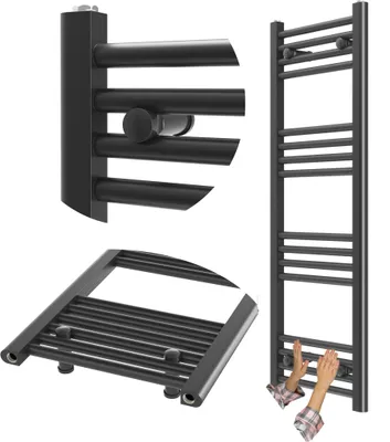 Immagine prodotto di Granitan - Radiatore da bagno - Scaldasalviette - 40x110 cm - Nero - Scaldasalviette - BRENO