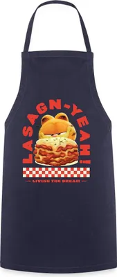Produktbild von Spreadshirt Garfield Lasagn-Yeah Witziges Wortspiel-Design Kochschürze, One size, Navy