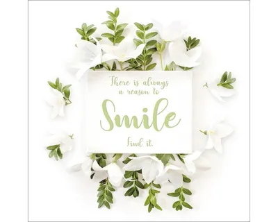 Produktbild von Glasbild Smile mit Spruch 'There is always a reason to Smile. Find it.', 20x20 cm