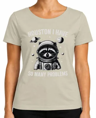 Immagine prodotto di Houston, ho davvero molti problemi. T-shirt da donna con la scritta "Procione, astronauta", taglia M