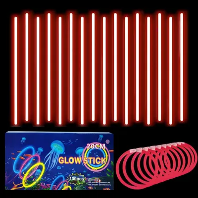 Obrázok produktu pre Sada 100 svietiacich tyčiniek, dĺžka 20 cm, s konektormi, vhodné na párty
