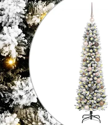 Produktbild von vidaXL Künstlicher Weihnachtsbaum mit 150 LEDs mit Ständer Weiß 150 cm