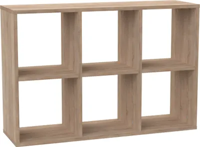 Obrázek produktu pro Brüder-Möbel | Cube police 2x3 - Police na knihy v dubu Sonoma - 6 přihrádek - Police do obývacího pokoje, kanceláře, dětského pokoje