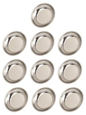Produktbild von Edelstahl-Teller - 10 Stück Set - Ø 6 cm - Spülmaschinenfest und BPA-frei