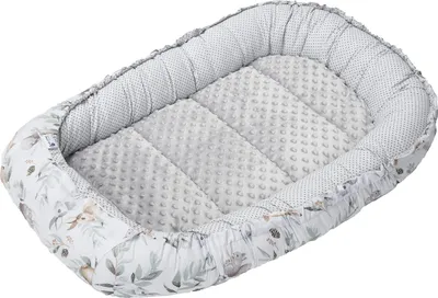 Produktbild von Babynest, Reisebett, Babynestchen, 100x60x15, Baumwolle Hirsch in Blättern