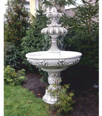 Immagine prodotto di Casa Padrino fontana barocca bianca / grigia Ø 108 x h. 173 cm - Fontana da giardino in stile barocco