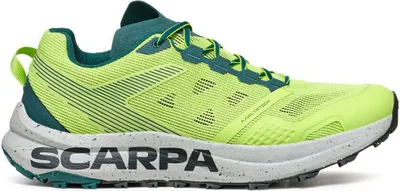 Trailrunning-Schuhe für Herren von Scarpa in leuchtendem Gelb mit grauer Sohle.