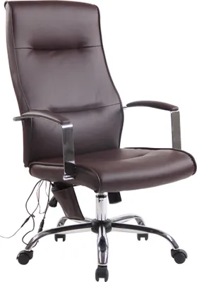 Produktbild von TPFLiving Bürostuhl Portofino Kunstleder mit Massagefunktion braun