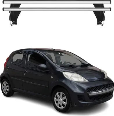 Image de Menabo Barres de toit Transversales pour Peugeot 107 2005-2014 Alu Gris 2x ABE