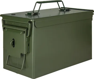 Obrázok produktu pre Trucky muničný box muničný box kovový box kovový box muničný box úložný box s vekom 31 x 16 x 19 cm armádny zelený kov