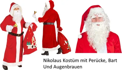 Produktbild von Santa Claus Kostüm  XL - Weihnachtsmann - Nikolaus SAMT Delux +  Perücke