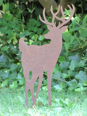 Produktbild von Edelrost Hirsch aufrecht stehend 38 cm